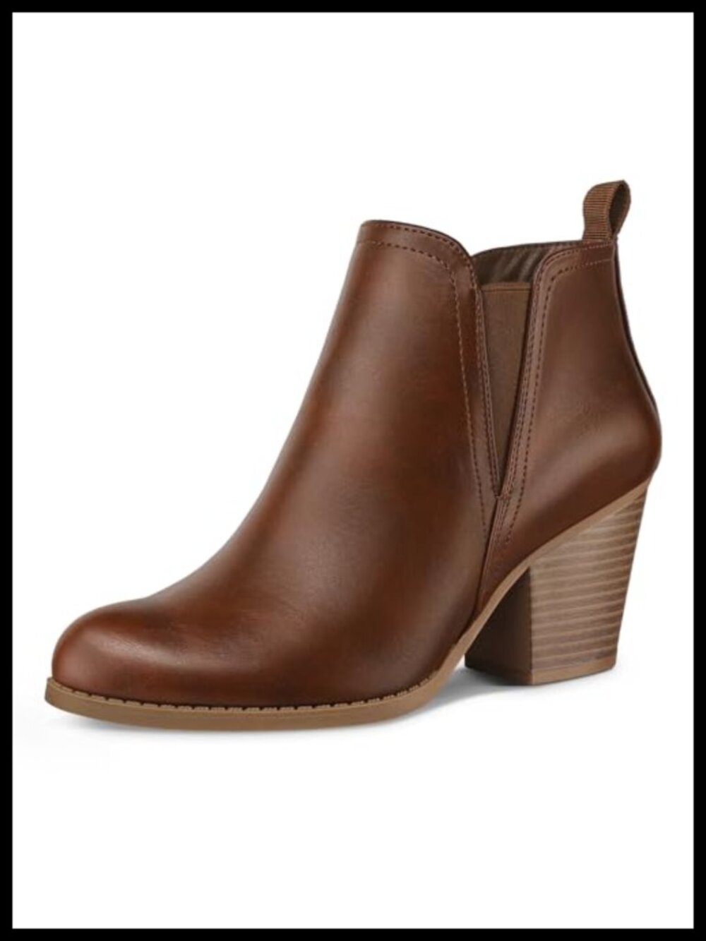 Women's Ankle Boots Stacked Chunky Heel Booties Side Zipper